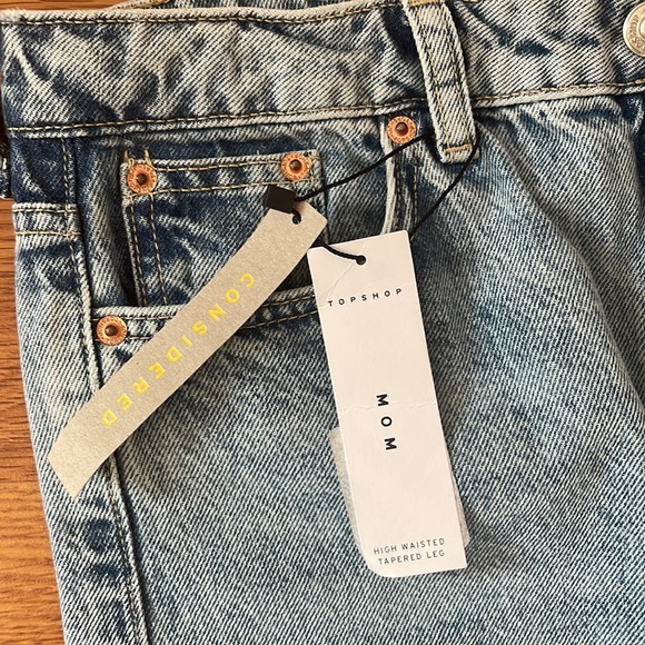 Top shop 28 W x 32 L new with tags Mom jeans Tapered - Picture 4 of 5